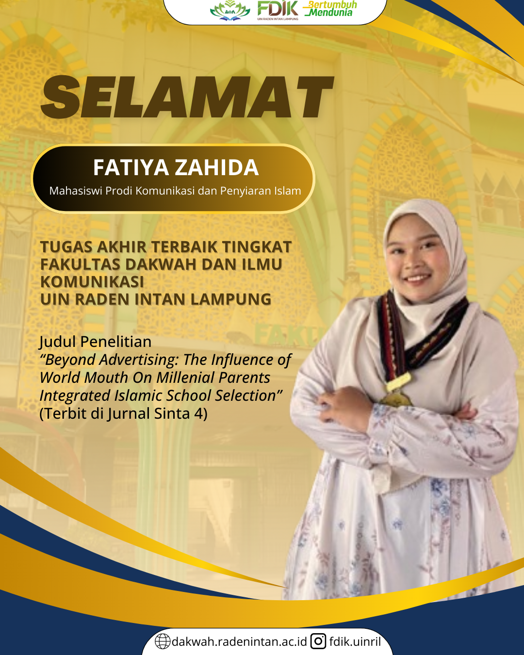 Beyond Advertising: Tugas Akhir Fatiya Zahida Jadi yang Terbaik di Fakultas Dakwah UIN RIL